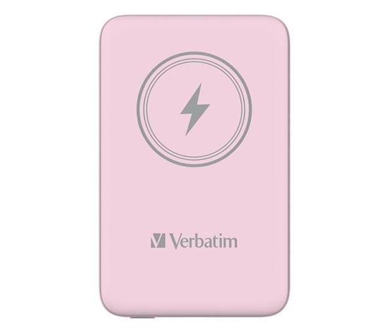VERBATIM Powerbanka Charge 'n' Go, Magnetická, 10000 mAh, USB-C, Růžová