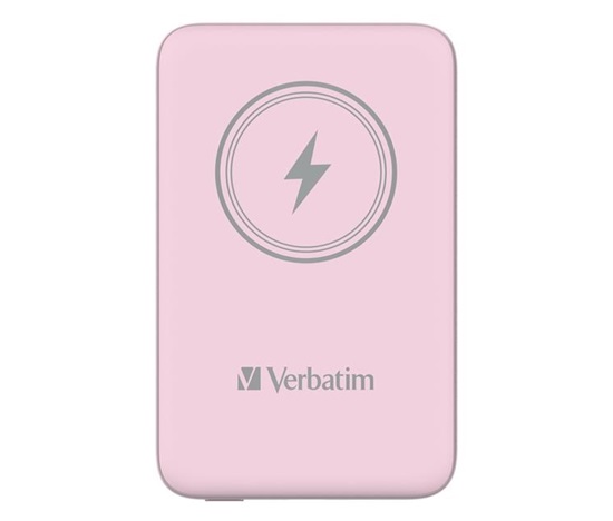 VERBATIM Powerbanka Charge 'n' Go, Magnetická, 10000 mAh, USB-C, Růžová