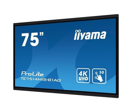 Iiyama ProLite IDS, 190.5 cm (75''), PureTouch-IR, 4K, USB, USB-C, Ethernet, kit (USB), black