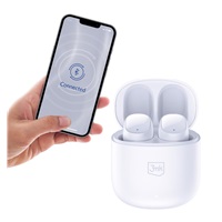 3mk bezdrátová stereo sluchátka FlowBuds, nabíjecí pouzdro, bílá