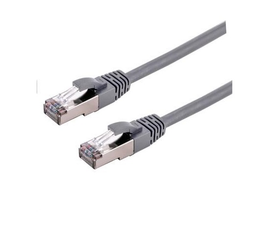 C-TECH kabel patchcord Cat6a, S/FTP, šedý, 0,25m