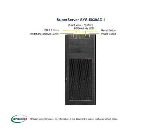 SUPERMICRO SuperWorkstation SYS-5039AD-I