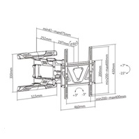 Dvouramenný výsuvný polohovací držák Tv Fiber Mounts Super-2 - pošk. obal