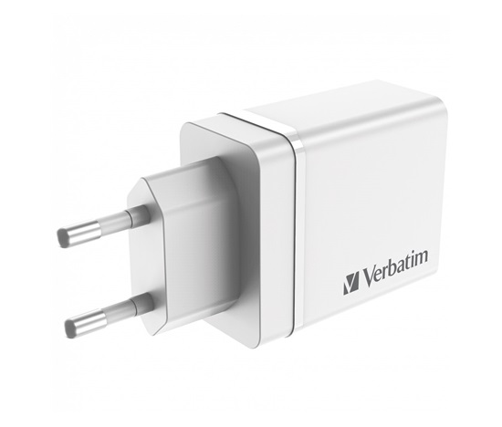 VERBATIM Univerzální adaptér nabíječka CHR-30EU2, 30W, 1x USB-C, 3x USB bílá