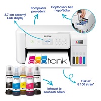 EPSON tiskárna ink EcoTank L3286, 5760x1440dpi, A4, 33ppm, USB, Wi-Fi, sken, bílá,Záruka 5 let  po registraci zdarma