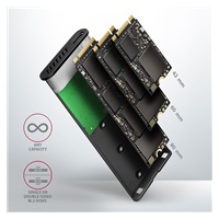 BAZAR - AXAGON EEM2-SBC, USB-C 3.2 Gen 2 - M.2 SATA SSD kovový RAW box, bezšroubkový - Po opravě (Komplet)