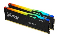 KINGSTON DIMM DDR5 64GB (Kit of 2) 6000MT/s CL30 Non-ECC FURY Beast RGB EXPO, Černá