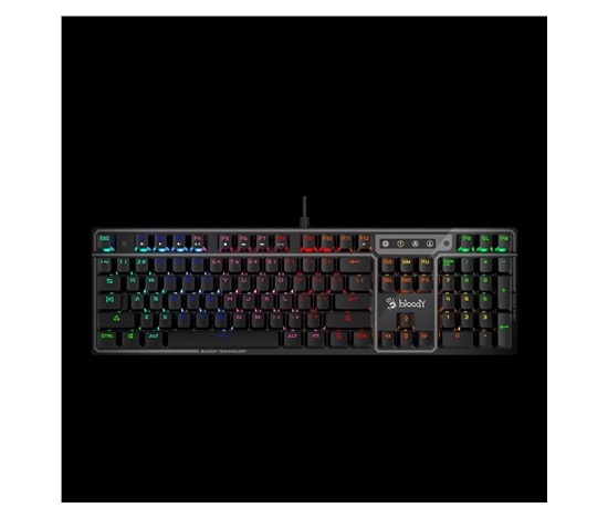 A4tech Bloody Klávesnice B750N, herní klávesnice, mechanická, drátová, Green Switch, CZ/SK, Černá