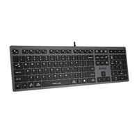 A4tech Klávesnice FX50, kancelářská nízkoprofilová klávesnice, CZ, šedá