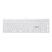 A4tech Klávesnice FX50, kancelářská nízkoprofilová klávesnice, CZ, bílá