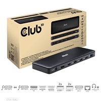 Club3D Dokovací stanice USB-C 12v1, 1xDP, 1xHDMI, 2xUSB-C, 4xUSB, 1xRJ45, černá