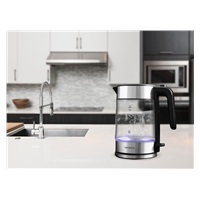 Orava VK-4018 rychlovarná konvice, 2200 W, LED osvětlení, 1.7 l, automatické vypnutí, nerez-skleněný design