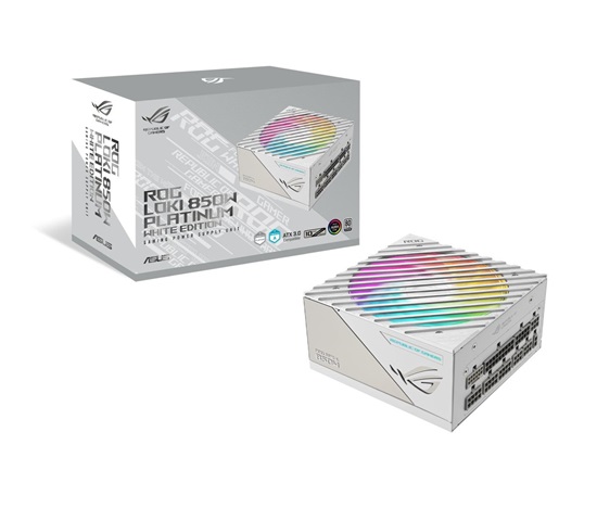 BAZAR - ASUS zdroj ROG Loki SFX-L 850W White Edition, 80+ Platinum, ARGB (Bez příslušenství)