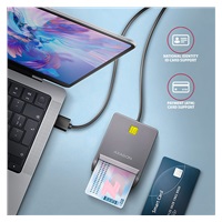 AXAGON CRE-SM3T, USB-A FlatReader čítačka kontaktných kariet ID card (eID klient), kábel 1.3 m