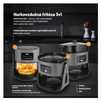 Lauben Glass&Grill Air Fryer 3in1 5500BG - horkovzdušná fritéza