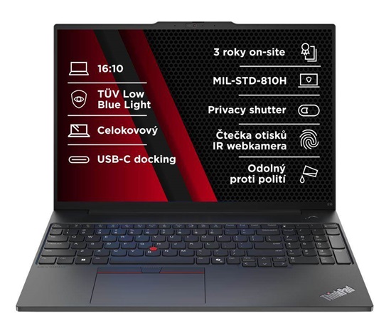 LENOVO NTB ThinkPad E16 AMD G2 - Ryzen5 7535HS,16" WUXGA,16GB,512SSD,FHD+IRcam,W11H