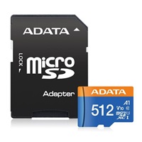 ADATA MicroSDXC karta 512GB Premier UHS-I C10 V10 (R:100/W:25 MB/s) + SD adaptér