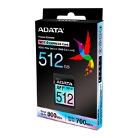 ADATA SDXC karta 512GB Express, PCIe Gen3, UHS-I, C10, V30, (R:800/W:700 MB/s)