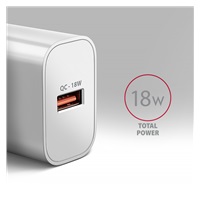 AXAGON ACU-QC18W, nabíjačka do siete 18W, 1x port USB-A, QC3.0/AFC/Apple, biela