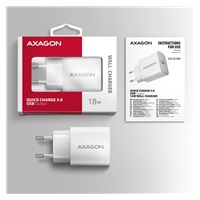 AXAGON ACU-QC18W, nabíjačka do siete 18W, 1x port USB-A, QC3.0/AFC/Apple, biela