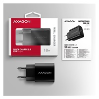 AXAGON ACU-QC18, nabíjačka do siete 18W, 1x port USB-A, QC3.0/AFC/Apple, čierna
