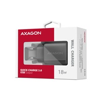 AXAGON ACU-QC18, nabíjačka do siete 18W, 1x port USB-A, QC3.0/AFC/Apple, čierna