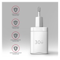 AXAGON ACU-PD30W, Sil nabíjačka do siete 30W, 1x port USB-C, PD3.0/PPS/QC4+/SFC/AFC/Apple, biela
