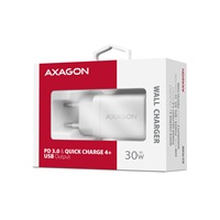 AXAGON ACU-PD30W, Sil nabíjačka do siete 30W, 1x port USB-C, PD3.0/PPS/QC4+/SFC/AFC/Apple, biela