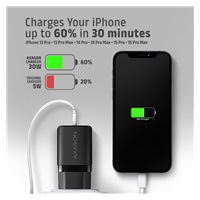 AXAGON ACU-PD30, Sil nabíjačka do siete 30W, 1x port USB-C, PD3.0/PPS/QC4+/SFC/AFC/Apple, čierna