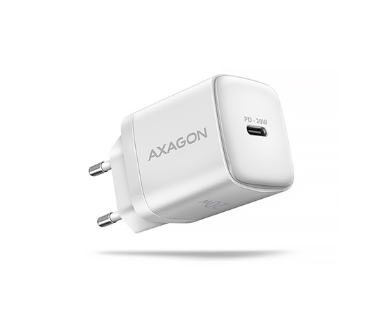 AXAGON ACU-PD20W, nabíjačka do siete 20W, 1x port USB-C, PD3.0/PPS/QC4+/AFC/Apple, biela