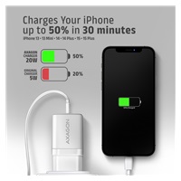 AXAGON ACU-PD20W, nabíjačka do siete 20W, 1x port USB-C, PD3.0/PPS/QC4+/AFC/Apple, biela