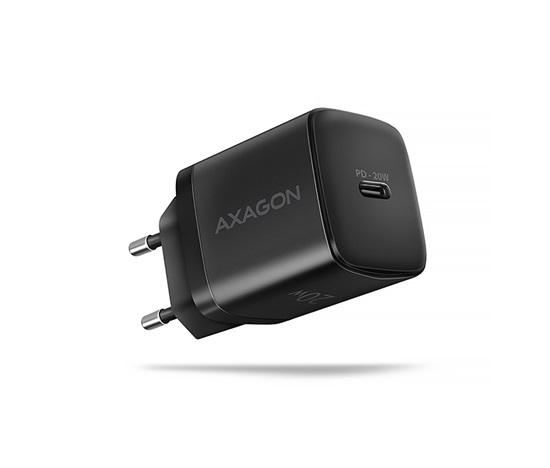 AXAGON ACU-PD20, nabíjačka do siete 20W, 1x port USB-C, PD3.0/PPS/QC4+/AFC/Apple, čierna