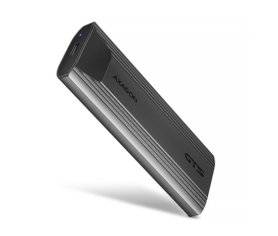 AXAGON EEM2-GTS2, 10Gbps USB-C - M.2 NVMe & SATA SSD kovový THIN box, bez skrutiek