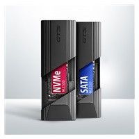 AXAGON EEM2-GTS2, 10Gbps USB-C - M.2 NVMe & SATA SSD kovový THIN box, bez skrutiek