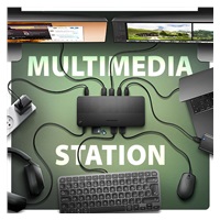 AXAGON HMC-U4, USB4 40Gbps dock, 3x USB-A, 2x USB-C, HDMI a DP 8K/30Hz, RJ-45, SD/mSD, audio, PD 100W, kábel USB-C 80cm