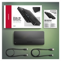 AXAGON HMC-U4, USB4 40Gbps dock, 3x USB-A, 2x USB-C, HDMI a DP 8K/30Hz, RJ-45, SD/mSD, audio, PD 100W, kábel USB-C 80cm