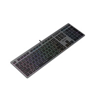 A4tech Klávesnice FX60, Podsvícená barevná, USB, CZ, šedá