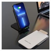 1stCOOL bezdrátová QI nabíječka H18, skládací stojánek, USB-C, bílá