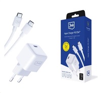 3mk síťová nabíječka Hyper Charger PD 25W + kabel USB-C