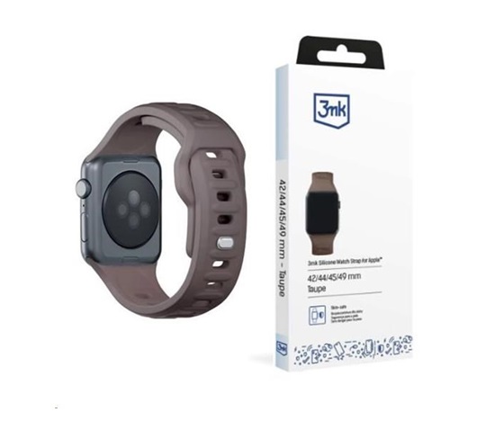 3mk Silicone Watch Strap pro Apple 42/44/45/49 mm Taupe