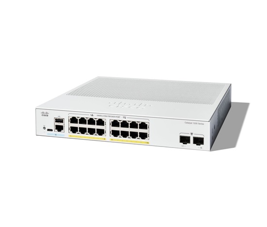 Cisco Catalyst switch C1200-16P-2G (16xGbE,2xSFP,16xPoE+,120W,fanless)