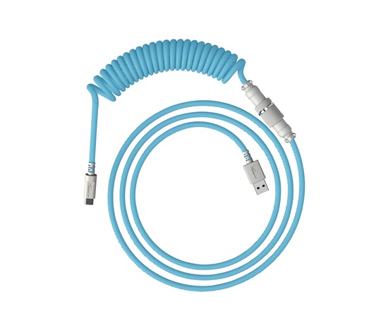 HyperX USB-C Coiled Cable Light Blue-White - Příslušenství ke klávesnici