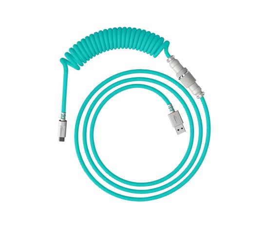 HyperX USB-C Coiled Cable Light Green-White - Příslušenství ke klávesnici