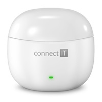 CONNECT IT Sluchátka True Wireless SonicBass, špunty do uší s mikrofonem, Bluetooth, bílá