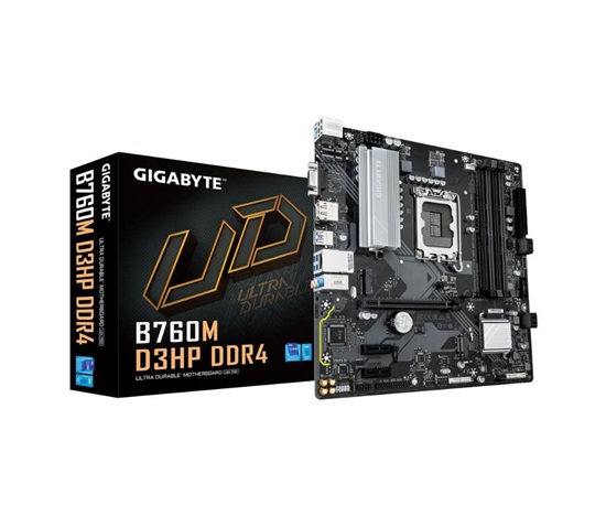 GIGABYTE MB Sc LGA1700 B760M D3HP DDR4, Intel B760, 4xDDR4, 1xDP, 1xHDMI, 1xVGA, mATX