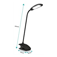 CONNECT IT Stolní LED lampa CLIP s klipem, černá