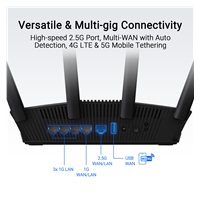 ASUS Router RT-BE58U WiFi 7, AiMesh, Dual Band, 1xWAN, 4xLAN
