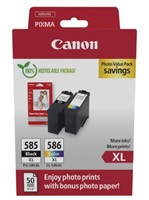 Canon Cartridge PG-585XL/CL-586XL černá/barevná + Canon PAPÍR GP-501 4X6 50