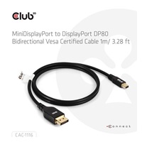 Club3D Kabel MiniDisplayPort na DisplayPort 2.1 Certifikovaný, Oboustranný, 10K60Hz, DSC1.2, UHBR10, 1m