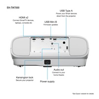 BAZAR - EPSON projektor EH-TW7000, 4K, 16:9, 3000ANSI, 40000:1, USB 2.0, HDMI, Bluetooth, 5000h durability - Poškozený o